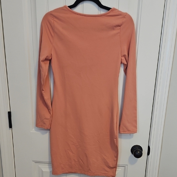 Chic Pink Long Sleeve Dress - Picture 2 of 6